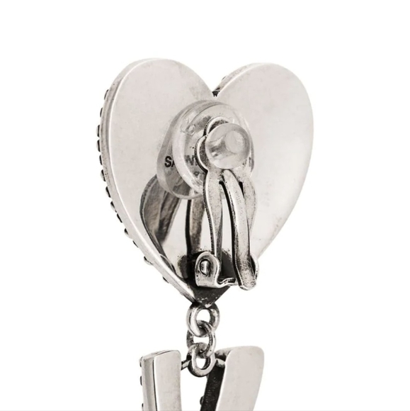 Authentic Saint Laurent YSL silver crystal drop earrings -EUC❣️ - Picture 14 of 14